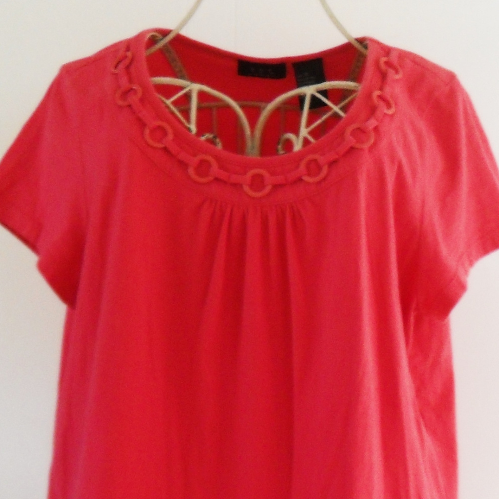 R-Q-T Women's 1X Coral Cap Sleeve Top - Picture 5 of 9